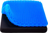 Extra Large Gel Seat Cushion, Tailbone Pillow Seat Cushion Thick Big Breathable Honeycomb Design Absorbs Pressure Cooling Seat Cushion with Non-Slip Cover for Office Chair Wheelchair Car Gel Cushion