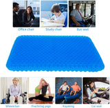 Extra Large Gel Seat Cushion, Tailbone Pillow Seat Cushion Thick Big Breathable Honeycomb Design Absorbs Pressure Cooling Seat Cushion with Non-Slip Cover for Office Chair Wheelchair Car Gel Cushion